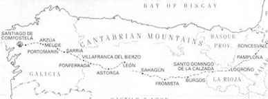 Mapa sobre el Camino de Santiago